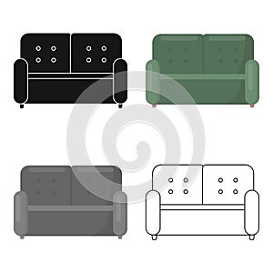 Sofa icon of vector illustration for web and mobile