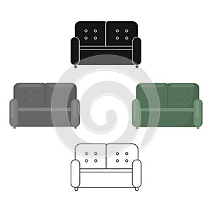 Sofa icon of vector illustration for web and mobile