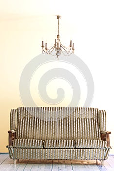 Sofa and lamp