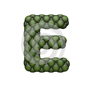 Sofa letter E - Capital 3d chesterfield font - suitable for leather, dÃ©coration or interior related subjects