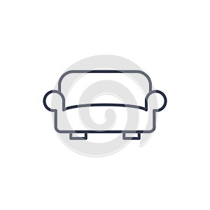 Sofa line icon pictogram. Outline sofa home lounge furniture icon