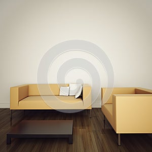 Sofa in modern comfortable interior