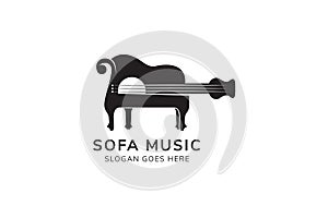 Sofa music logo design template