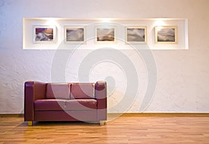 Sofa and pictures photo