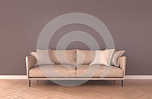 Sofa in room 3d render