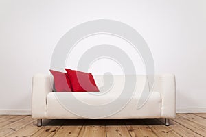 Sofa and space on wall photo