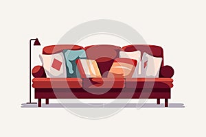 sofa vector flat minimalistic asset isolated illustration