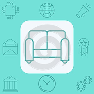 Sofa vector icon sign symbol