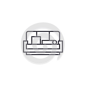 Sofa vector line icon, sign, illustration on background, editable strokes