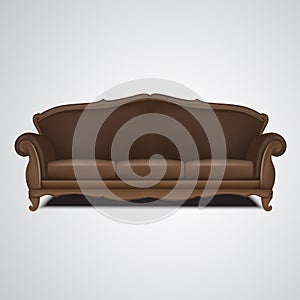 Sofa vintage vector antique furniture illustration