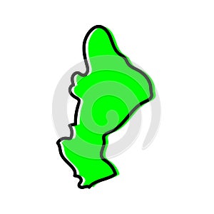 Sofala province of Mozambique vector map illustration