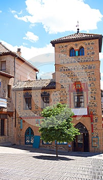 Sofer square facade in Toledo Spain