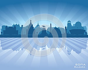 Sofia Bulgaria city skyline vector silhouette