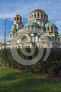 Golden Domes of Cathedral Saint Alexander Nevski in Sofia, Bulgaria