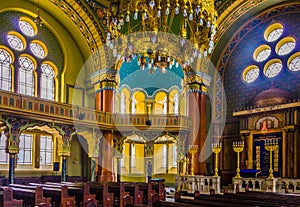 SOFIA, BULGARIA, SEPTEMBER 17, 2014: Interior of the synagogue in Sofia....IMAGE