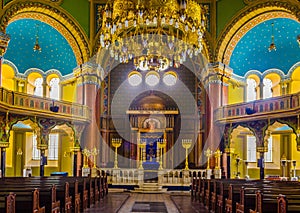 SOFIA, BULGARIA, SEPTEMBER 17, 2014: Interior of the synagogue in Sofia....IMAGE