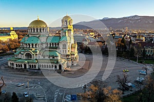 Sofia Orthodox Cathedral Aleksandar Nevski - Daytime- North Aerial View