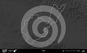 Sofia outlined, Bulgaria. Grayscale