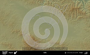 Sofia outlined, Bulgaria. Physical