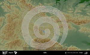 Sofia outlined, Bulgaria. Physical