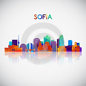 Sofia skyline silhouette in colorful geometric style. photo