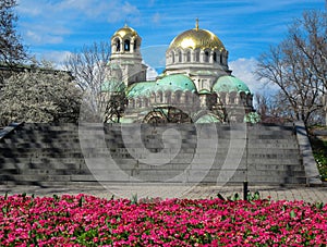 Sofia Spring and Alexander Nevski Temple, Bulgaria.