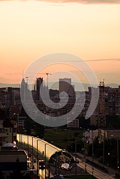 Sofia streets on sunset