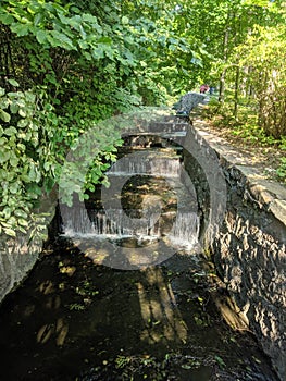 Sofievka park Uman, Ukraine. waterfall