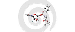 Sofosbuvir molecular structure isolated on white