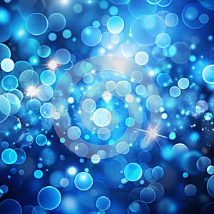 Abstract Blue bokeh background photo