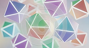 Abstract Pastel Icosahedron Background