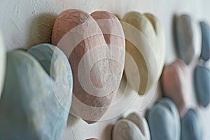 Soft, abstract heart shapes in muted tones, creating a cute and minimalist background photo