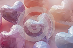 Soft, abstract heart shapes in muted tones, creating a cute and minimalist background photo