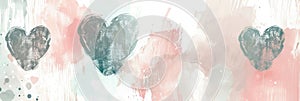 Soft, abstract heart shapes in muted tones, creating a cute and minimalist background photo