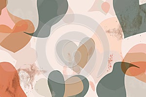 Soft, abstract heart shapes in muted tones, creating a cute and minimalist background photo