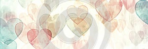 Soft, abstract heart shapes in muted tones, creating a cute and minimalist background photo