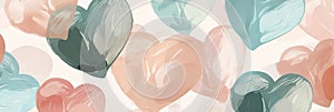 Soft, abstract heart shapes in muted tones, creating a cute and minimalist background photo