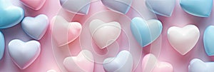 Soft, abstract heart shapes in muted tones, creating a cute and minimalist background photo