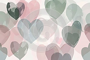 Soft, abstract heart shapes in muted tones, creating a cute and minimalist background photo