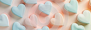 Soft, abstract heart shapes in muted tones, creating a cute and minimalist background photo