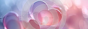 Soft, abstract heart shapes in muted tones, creating a cute and minimalist background photo