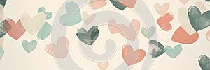 Soft, abstract heart shapes in muted tones, creating a cute and minimalist background photo