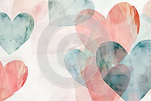 Soft, abstract heart shapes in muted tones, creating a cute and minimalist background photo