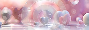 Soft, abstract heart shapes in muted tones, creating a cute and minimalist background photo