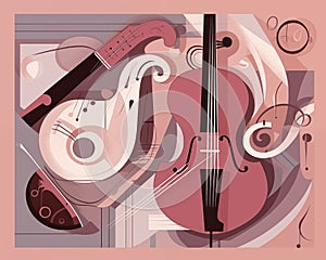 Soft Acoustic Melody: Abstract Pastel Harmony photo
