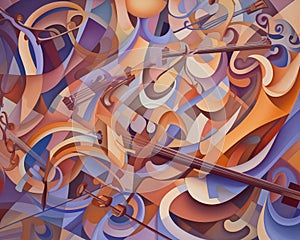 Soft Acoustic Melody: Abstract Pastel Harmony photo