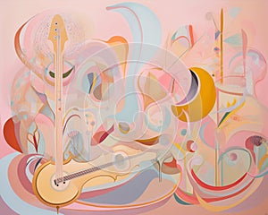 Soft Acoustic Melody: Abstract Pastel Harmony photo