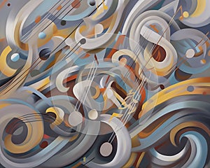 Soft Acoustic Melody: Abstract Pastel Harmony photo