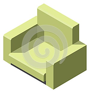 Soft armchair isometric furniture icon. Comfortable seat