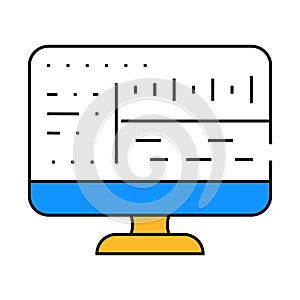 soft for audio processing icon color illustration